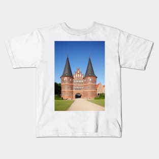 Holsten Gate, Luebeck, Schleswig-Holstein, Germany, Europe Kids T-Shirt